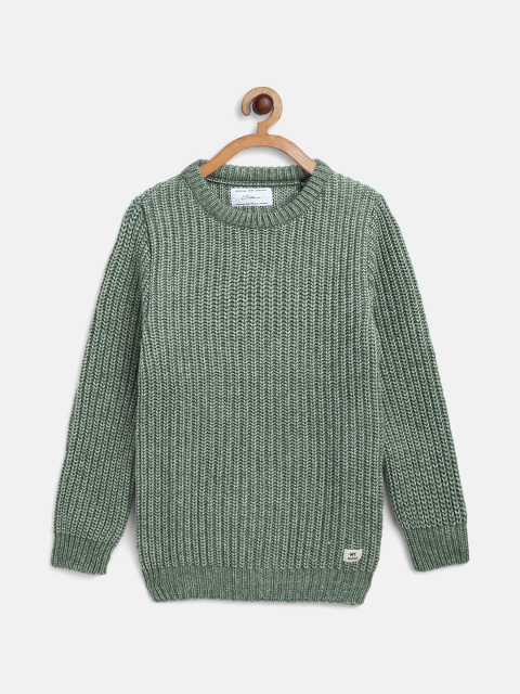 

Octave Boys Olive Green Acrylic Ribbed Pullover