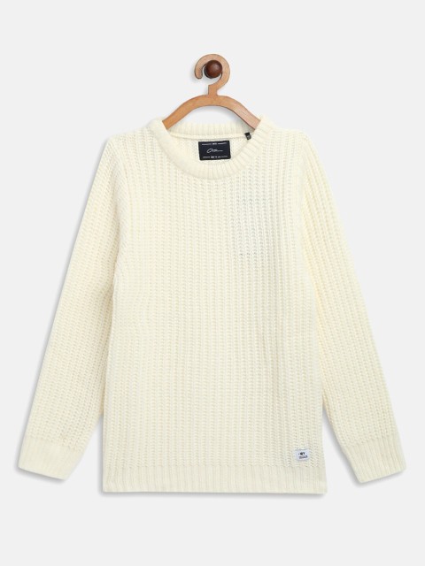 

Octave Boys White Ribbed Pullover
