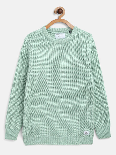 

Octave Boys Sea Green Ribbed Pullover