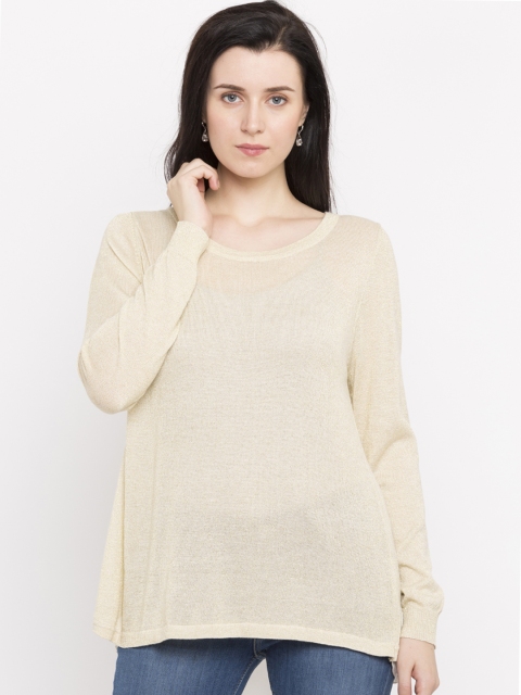 

Jealous 21 Women Beige Solid Styled Back Top