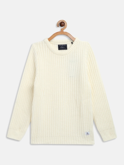 

Octave Boys White Ribbed Acrylic Pullover