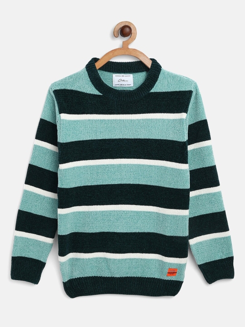 

Octave Boys Teal & Green Striped Pullover, Blue
