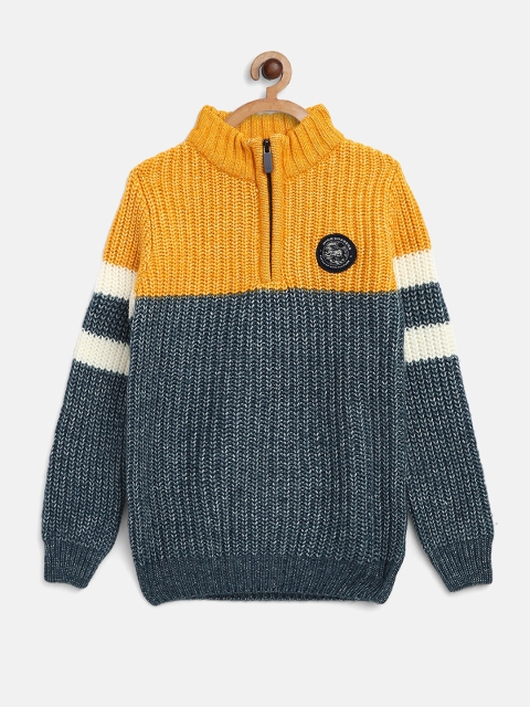 

Octave Boys Yellow & Grey Colourblocked Pullover