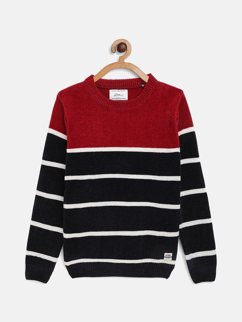 

Octave Boys Maroon & Black Striped Pullover