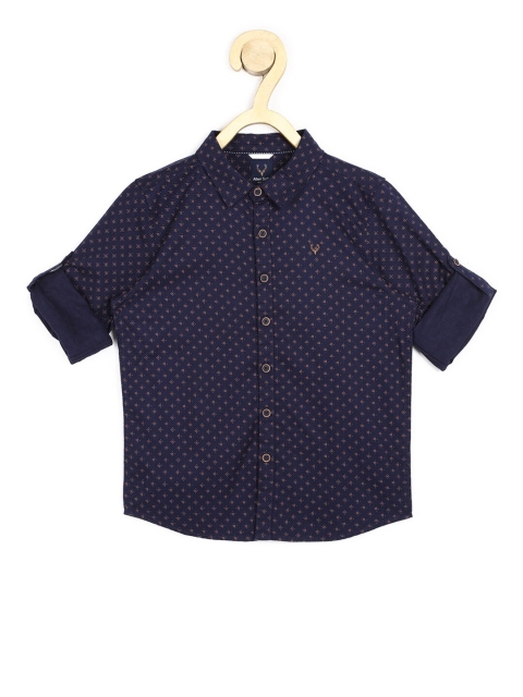 

Allen Solly Junior Boys Navy Blue Slim Fit Printed Casual Shirt