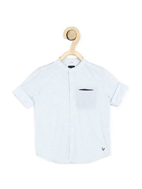 

Allen Solly Junior Boys White Printed Casual Shirt