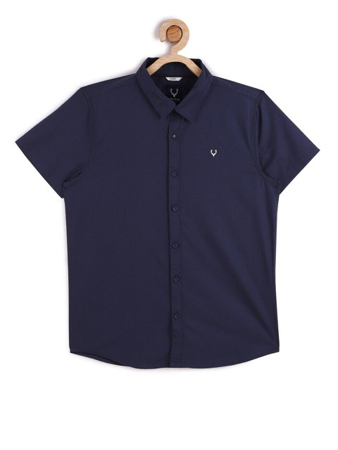 

Allen Solly Junior Boys Navy Blue Solid Opaque Slim Fit Casual Shirt