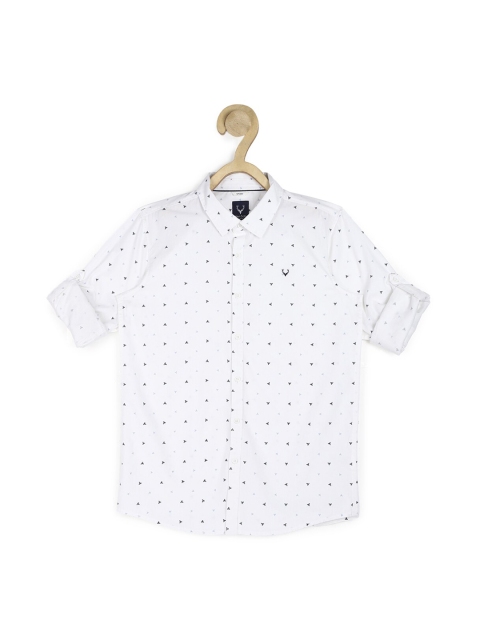 

Allen Solly Junior Boys White Slim Fit Printed Pure Cotton Casual Shirt