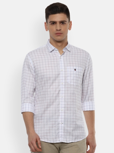 

Louis Philippe Sport Men White Slim Fit Grid Tattersall Checks Cotton Casual Shirt