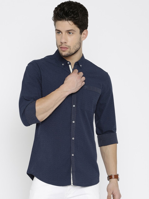 

Lee Men Navy Blue Slim Fit Casual Shirt