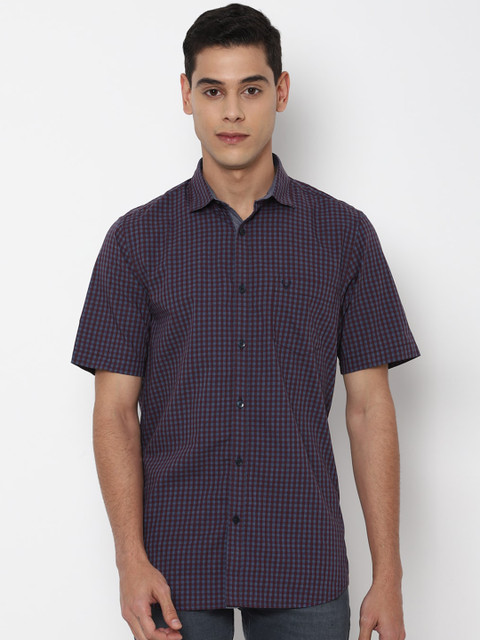 

Allen Solly Men Purple Checked Casual Shirt