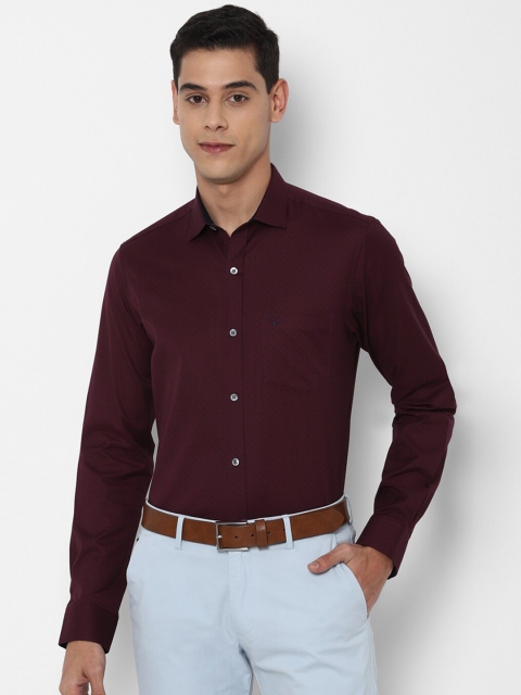 

Allen Solly Men Maroon Slim Fit Printed Pure Cotton Casual Shirt