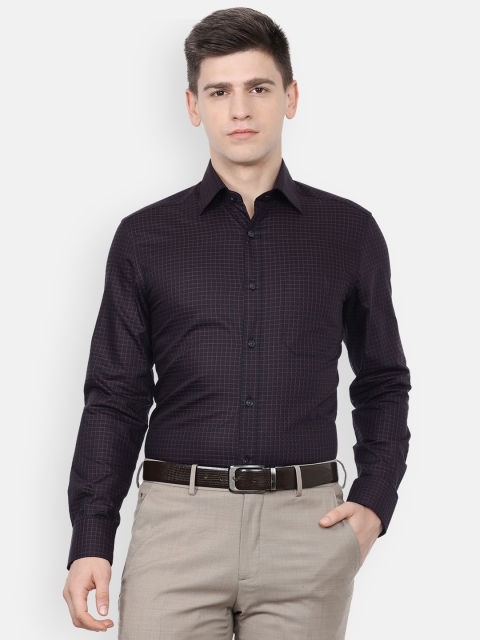 

Louis Philippe Men Black Grid Tattersall Checks Checked Formal Shirt
