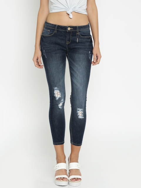 

Jealous 21 Women Blue Mid-Rise Mildly Distressed Skinny Fit Jeans