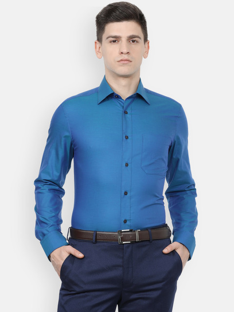 

Louis Philippe Men Blue Pure Cotton Formal Shirt