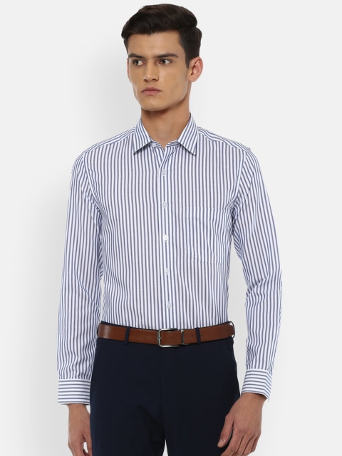 

Louis Philippe Men Blue Slim Fit Striped Formal Shirt