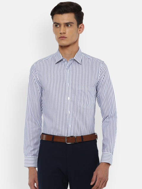 

Louis Philippe Men Blue Slim Fit Striped Formal Shirt