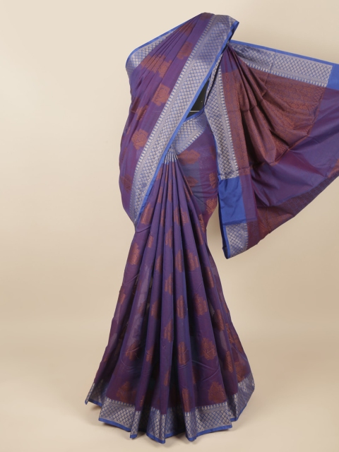 

Pothys Violet & Blue Woven Design Zari Saree
