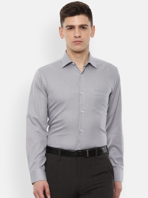 

Van Heusen Men Grey Micro Checks Checked Pure Cotton Formal Shirt