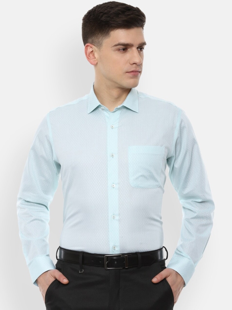 

Van Heusen Men Blue Solid Pure Cotton Formal Shirt