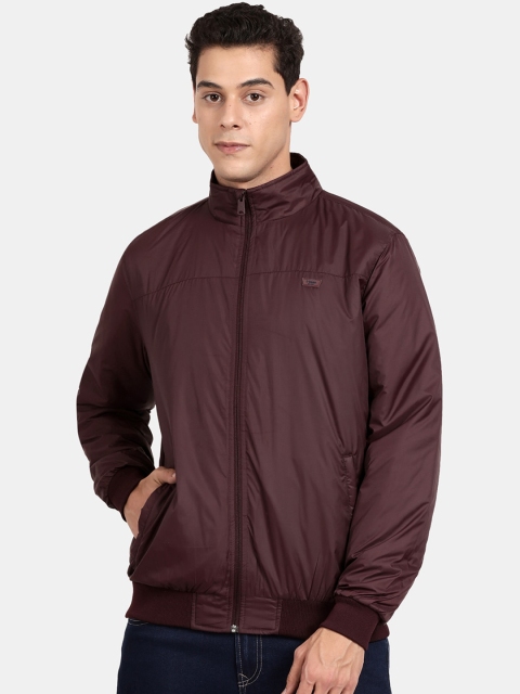 

t-base Men Maroon Bomber Jacket