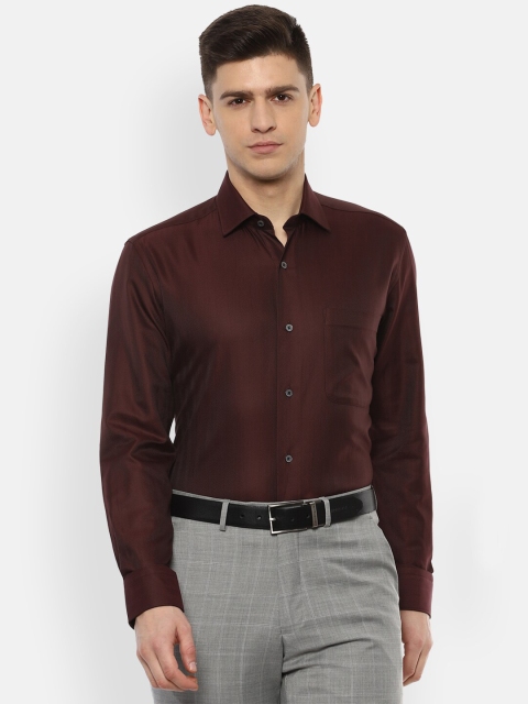 

Luxure by Louis Philippe Men Maroon Solid Pure Cotton Formal Shirt