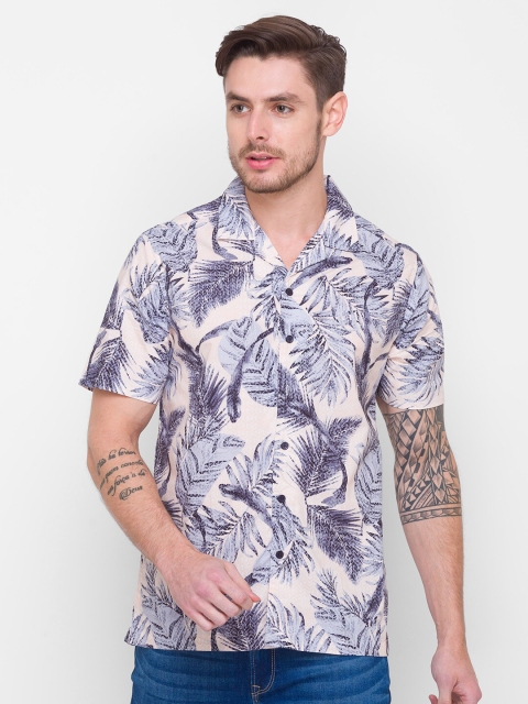 

Globus Men Beige Floral Printed Casual Shirt