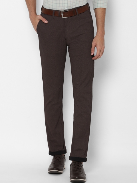 

Allen Solly Men Brown Textured Slim Fit Trousers