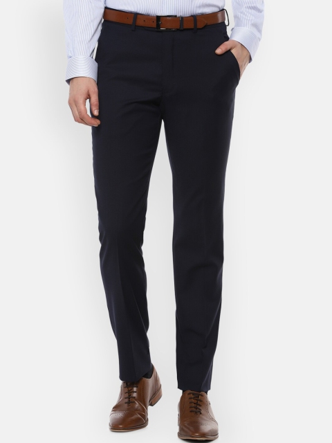 

Luxure by Louis Philippe Men Navy Blue Slim Fit Trousers