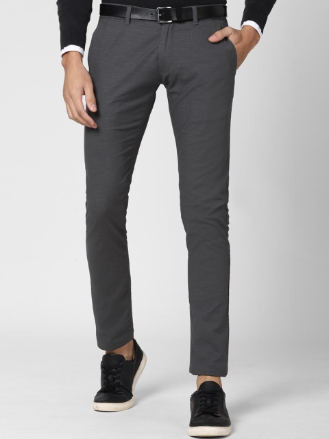 

Peter England Casuals Men Grey Printed Skinny Fit Trousers