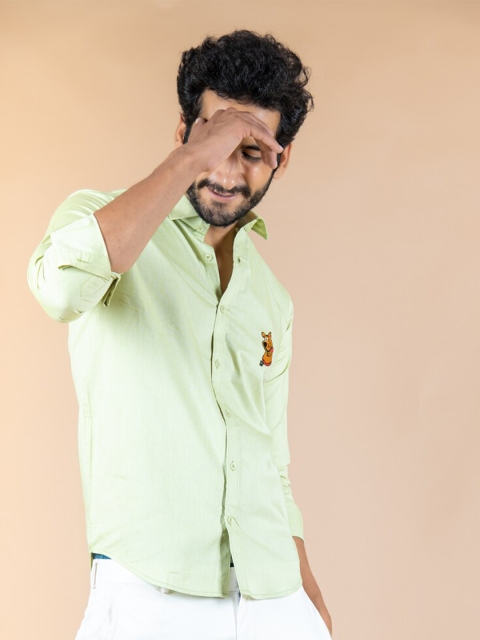 

Tistabene Men Green Scooby Doo Embroidered Casual Shirt