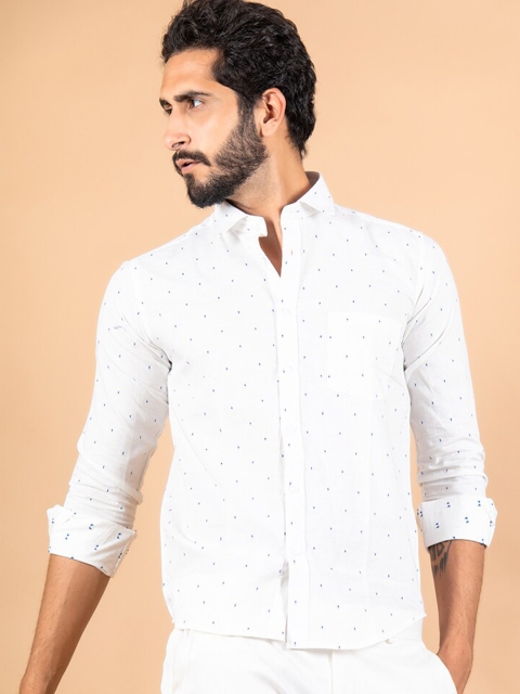 

Tistabene Men White Printed Casual Shirt