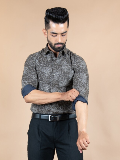 

Tistabene Men Brown Printed Casual Shirt
