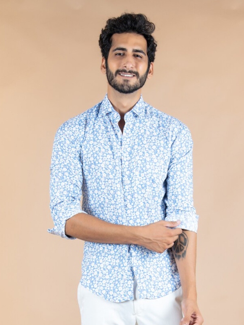 

Tistabene Men Blue Floral Printed Casual Shirt