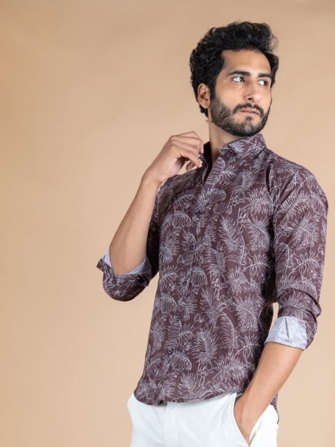 

Tistabene Men Brown Printed Casual Shirt