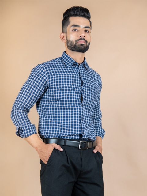 

Tistabene Men Blue Checked Casual Shirt