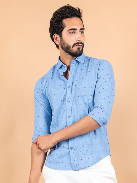 

Tistabene Men Blue Printed Casual Shirt