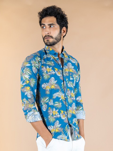 

Tistabene Men Blue Floral Printed Casual Shirt