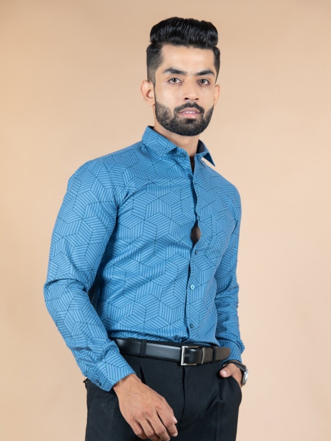 

Tistabene Men Blue Printed Casual Shirt