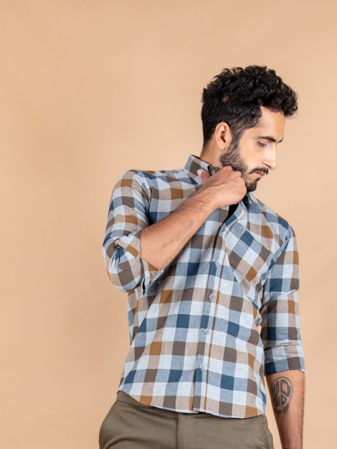 

Tistabene Men Blue Buffalo Checks Checked Casual Shirt