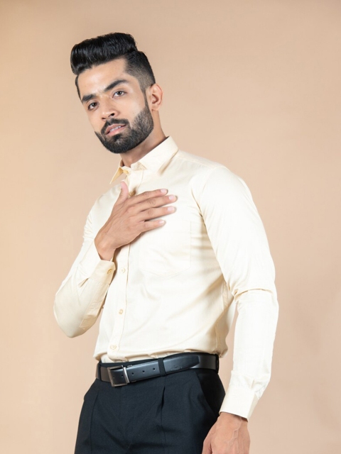 

Tistabene Men Beige Cotton Formal Shirt