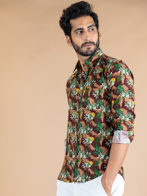 

Tistabene Men Brown Floral Printed Casual Shirt