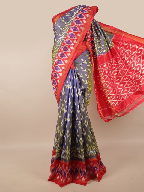 

Pothys Red & Purple Ethnic Motifs Pure Silk Kanjeevaram Saree