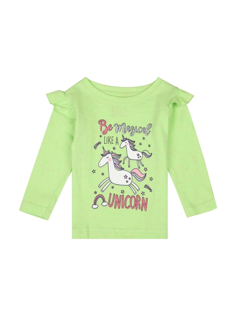

Bodycare Kids Girls Green Unicorn Printed T-shirt