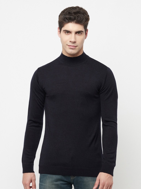 

METTLE Men Navy Blue Acrylic Pullover