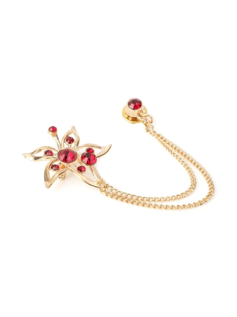

Alvaro Castagnino Men Gold-Toned Stone-Studded Lapel Pin