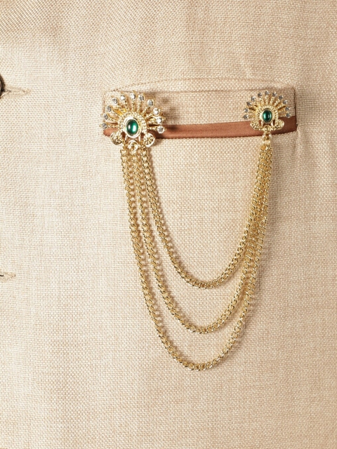 

Alvaro Castagnino Men Gold-Toned & White Stone-Studded Lapel Pin