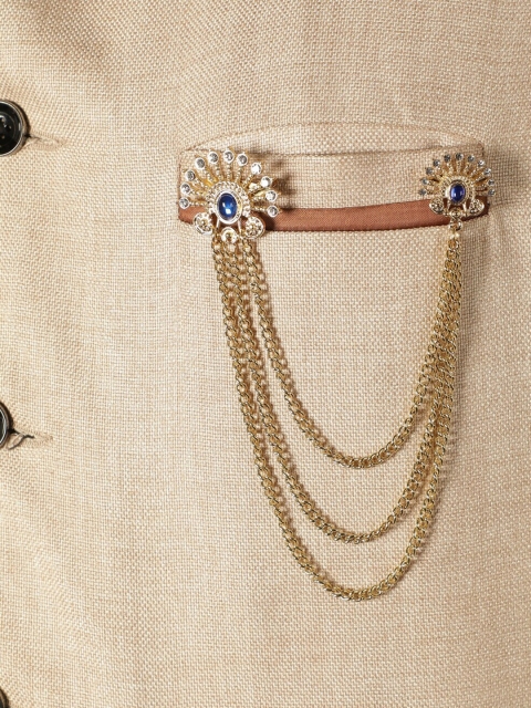 

Alvaro Castagnino Men Gold-Toned & White Stone-Studded Lapel Pin
