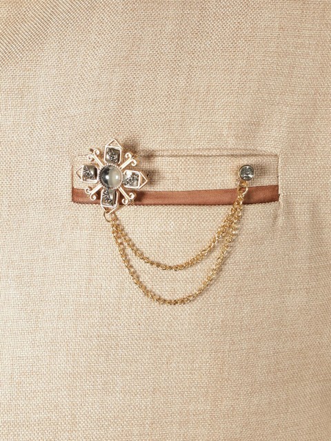 

Alvaro Castagnino Men Gold-Toned & Grey Stone-Studded Lapel Pin
