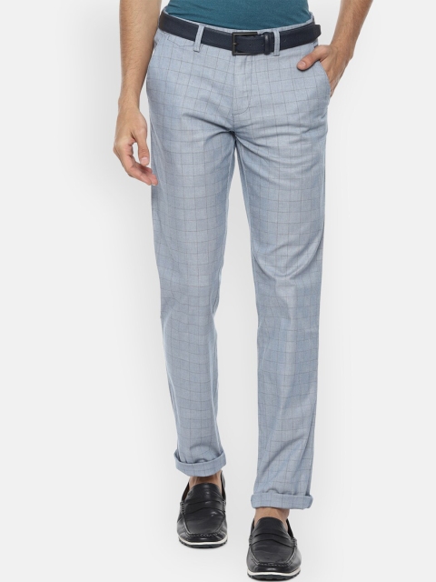 

Louis Philippe Sport Men Blue Checked Slim Fit Trousers